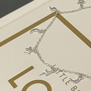 Silver Moon and Star Charm Necklace